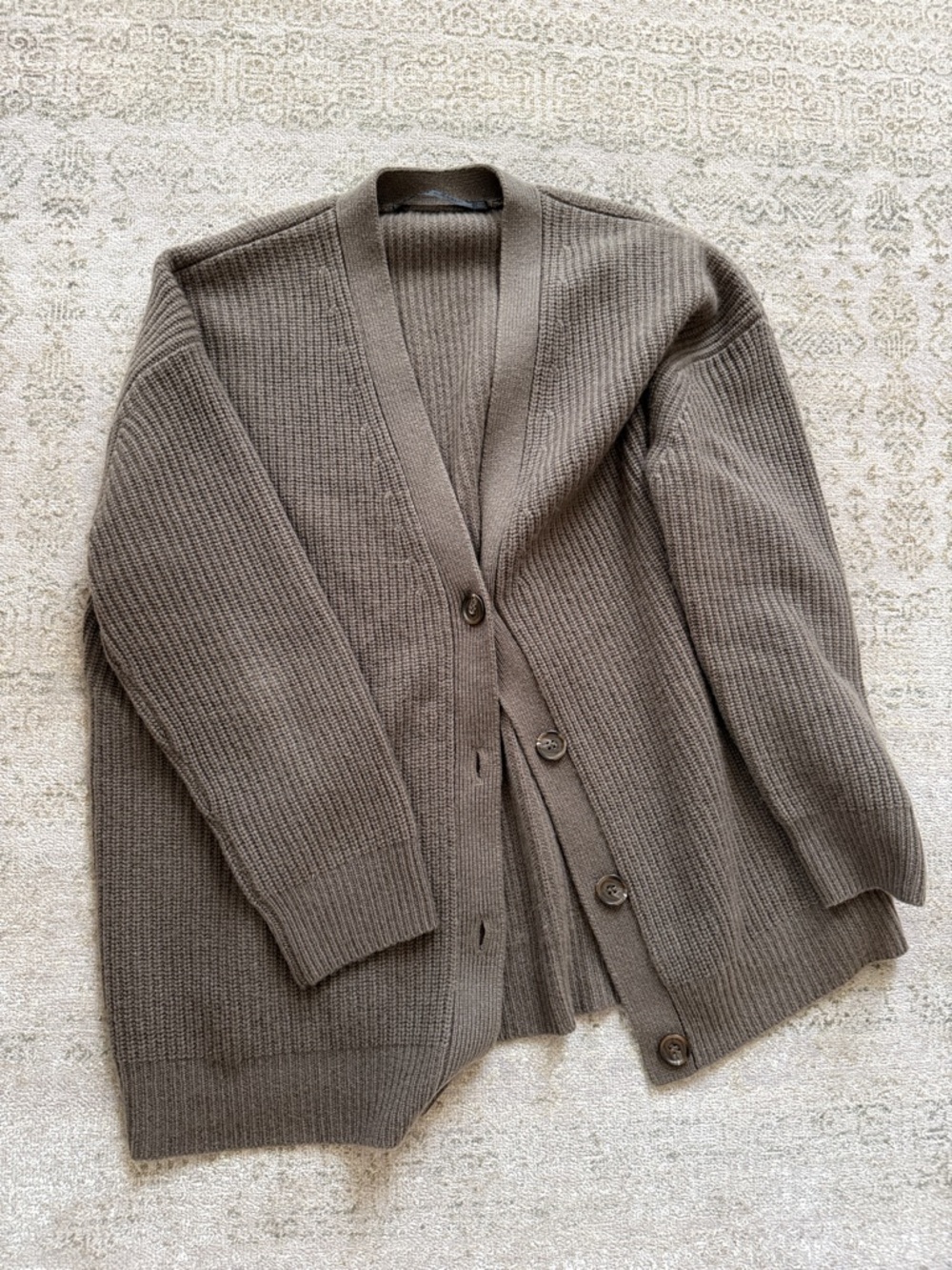 Ribbed Button-Front Cardigan Sweater - XXS